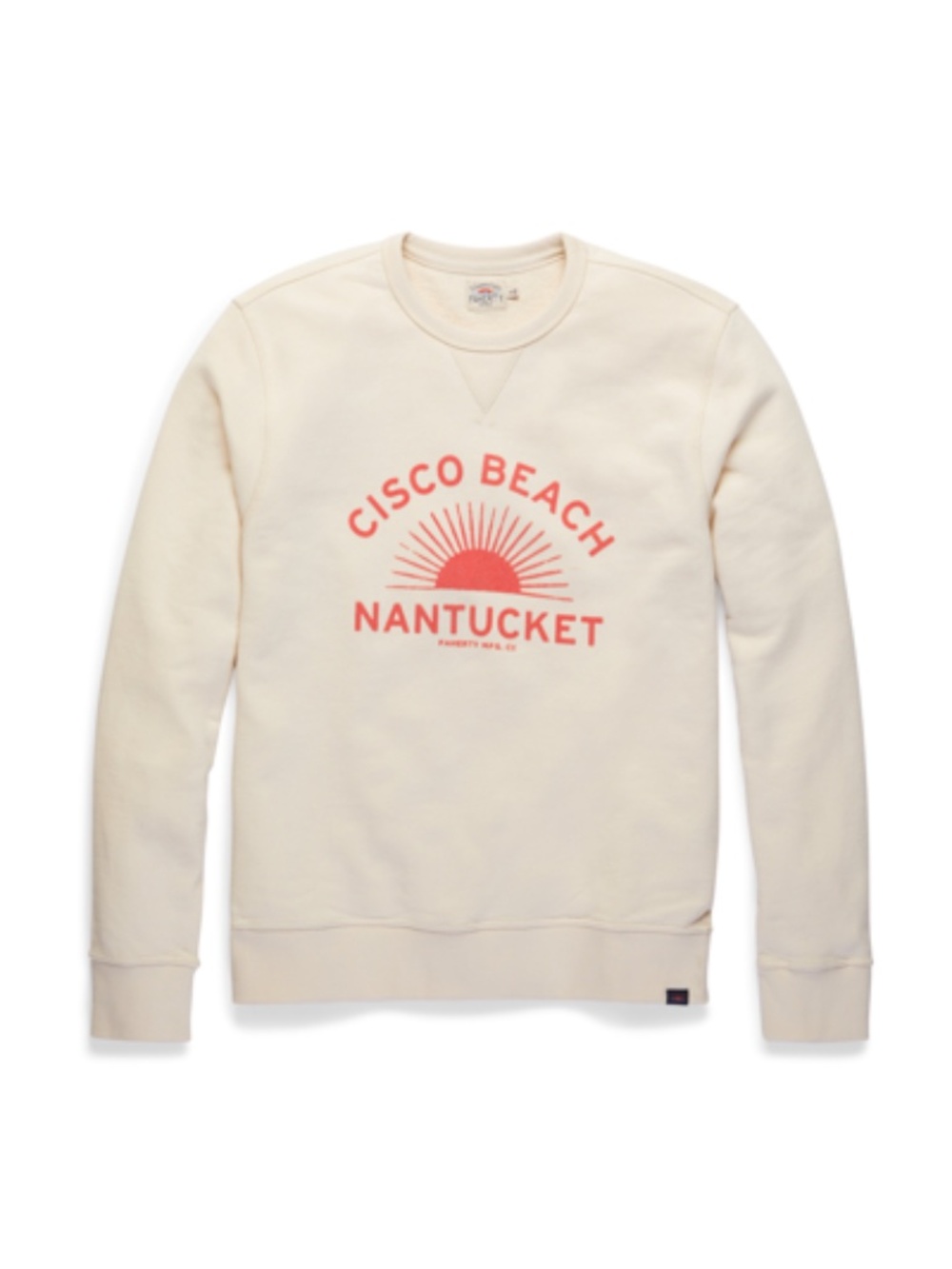 FAHERTY Unisex Nantucket Classic Crewneck Hoodie In Coastal Cream Size S